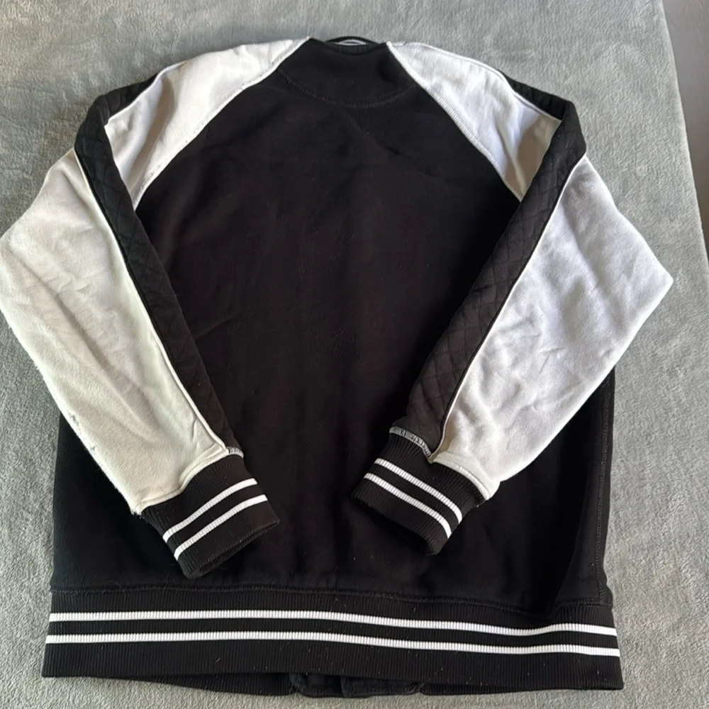 True Religion Black and White Varsity Jacket